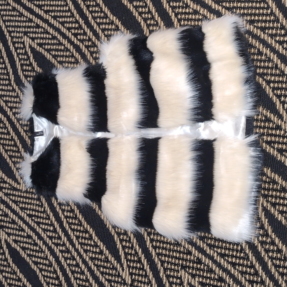 Free Press striped fur vest